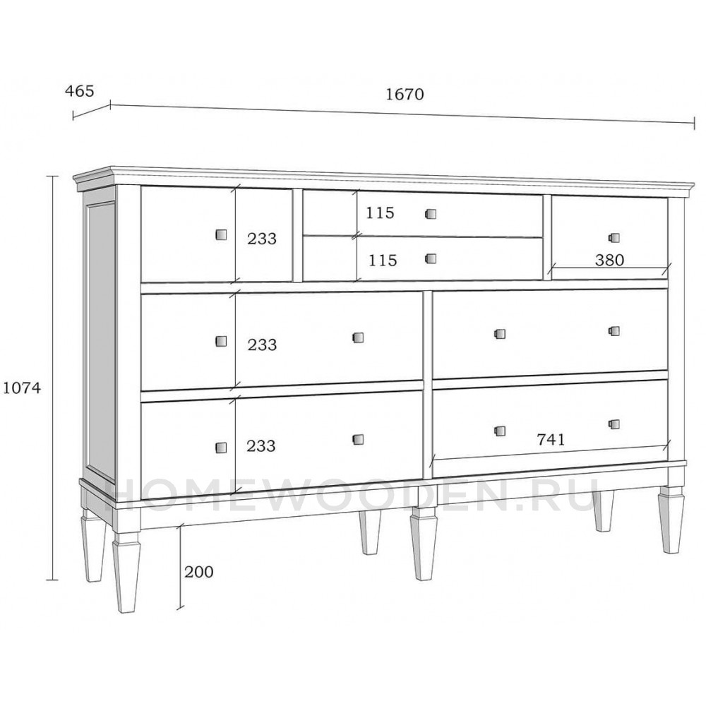 Комод Ольса 224 из массива сосны