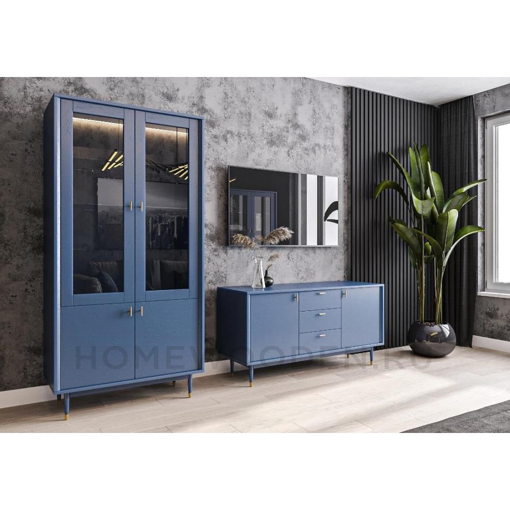 Шкаф с витриной D4 Оттава ВМФ-2102