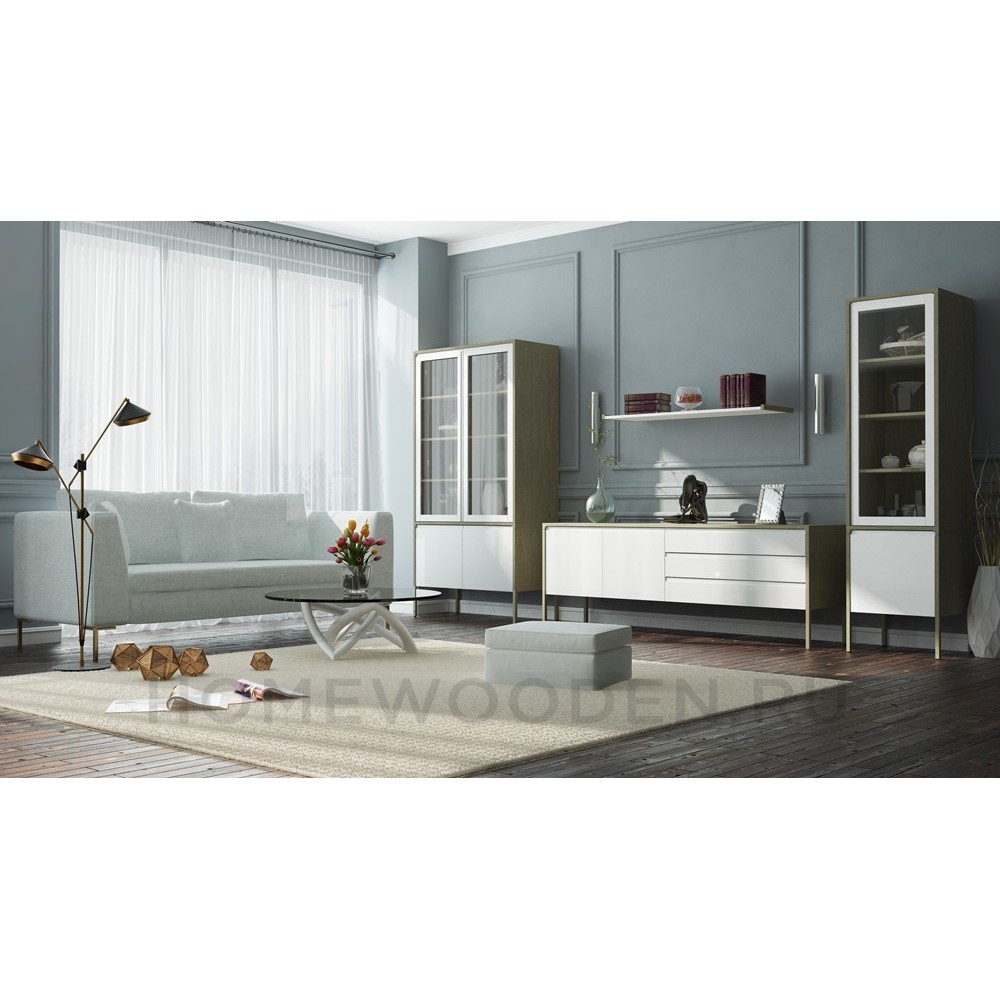 Шкаф с витриной D2 Хитроу ВМФ-1667