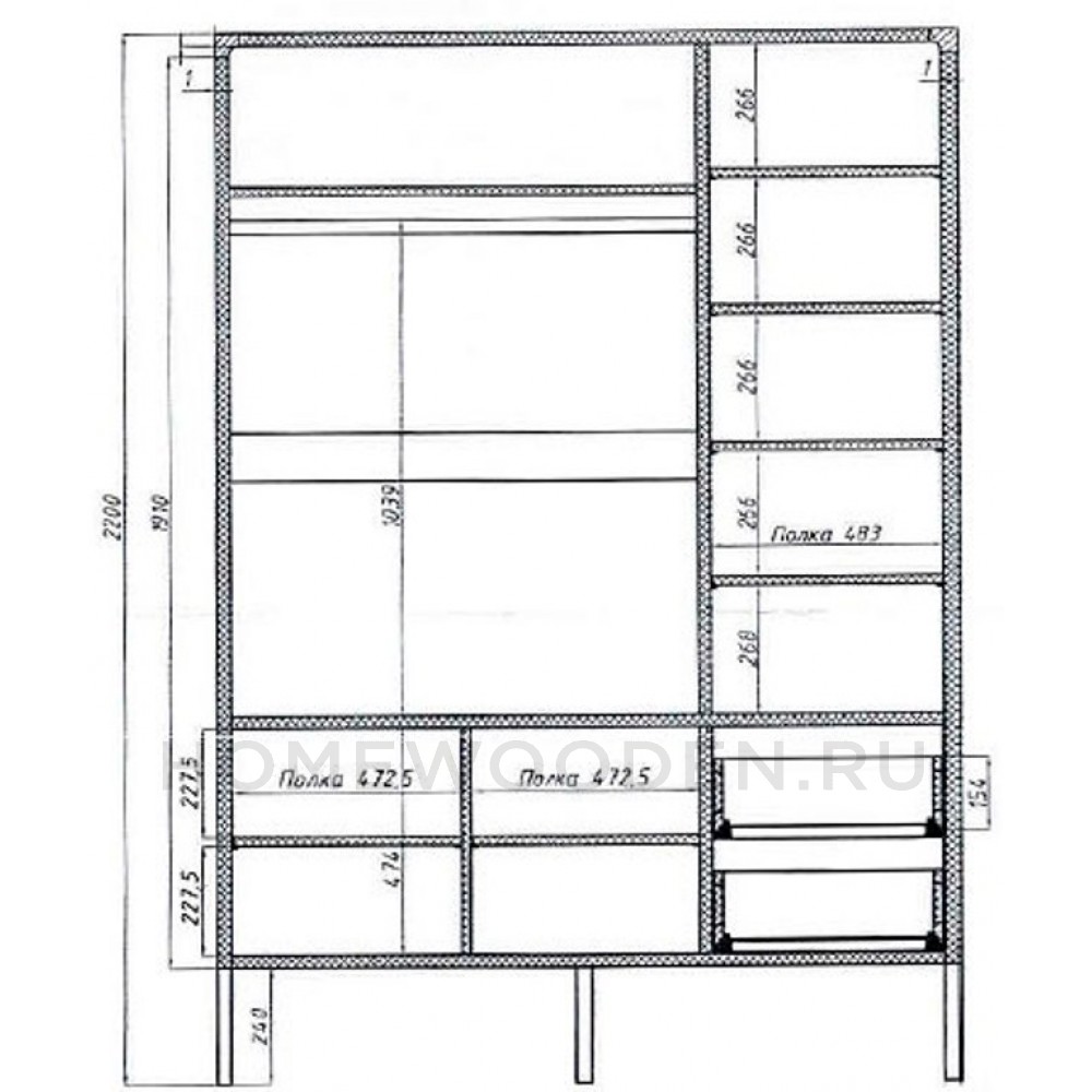 Шкаф для одежды В2D5 Хитроу ВМФ-1665