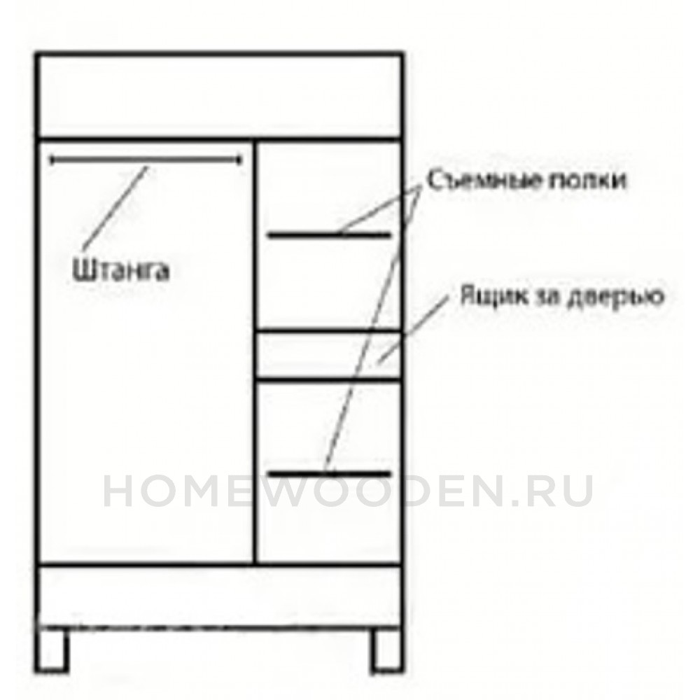Шкаф комбинированный Марсель 045 ВМФ-6025