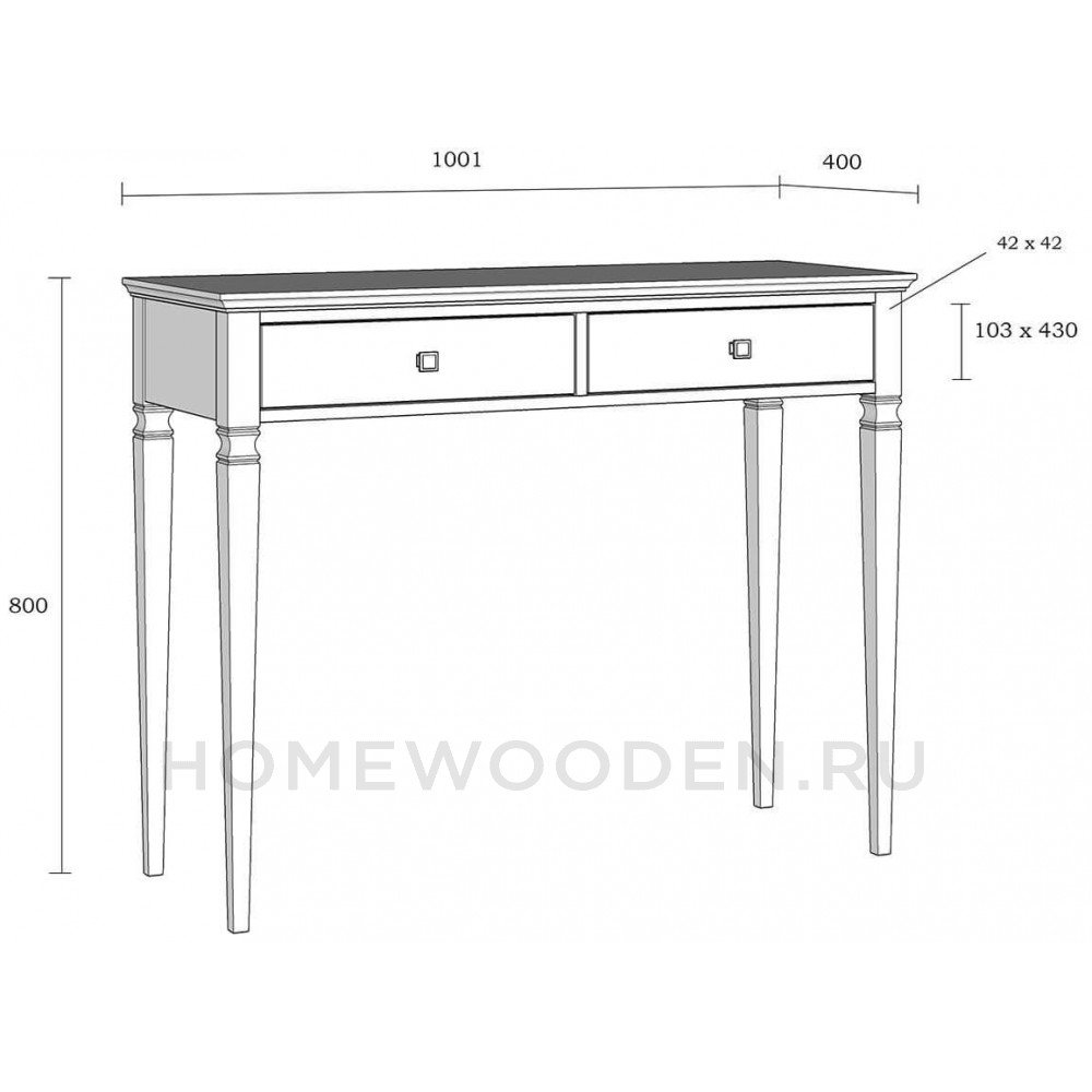 Консоль Ольса 02 (1000) из массива сосны