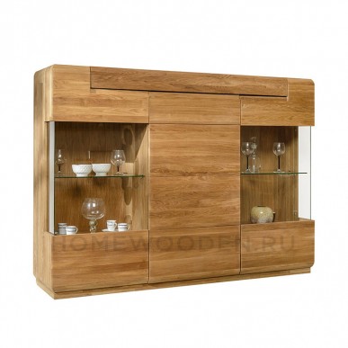 Шкаф с витриной FAINA 3 из массива дуба