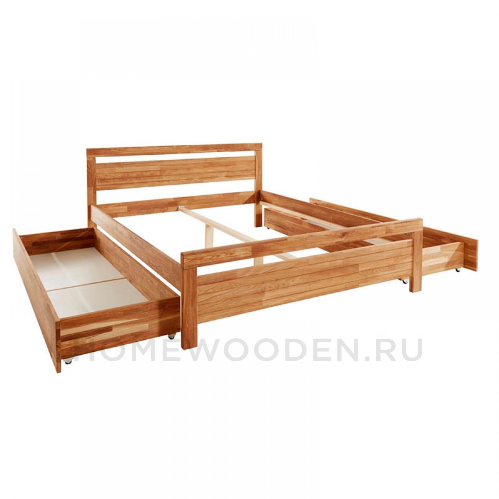 Кровать Бергдис из массива дуба 