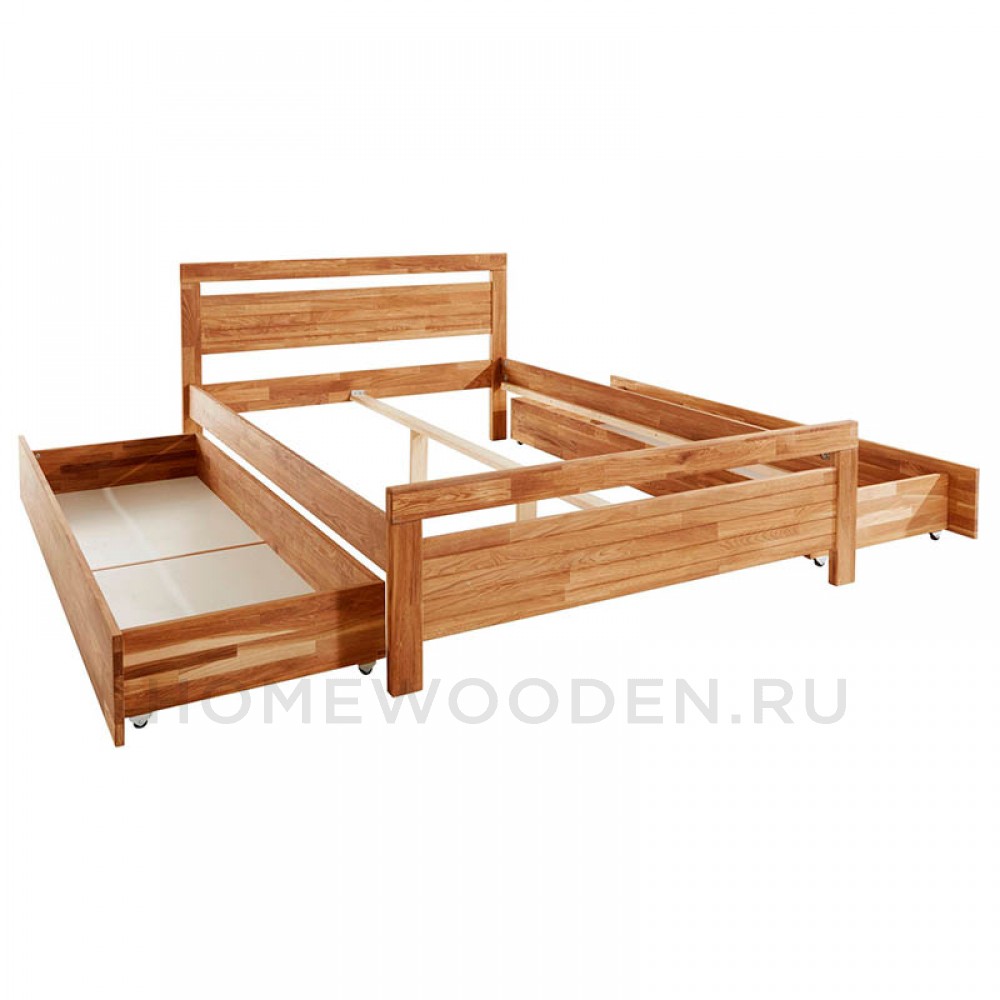 Кровать Бергдис из массива дуба 