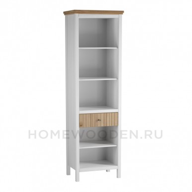 Стеллаж Сканди с ящиком белый/антик