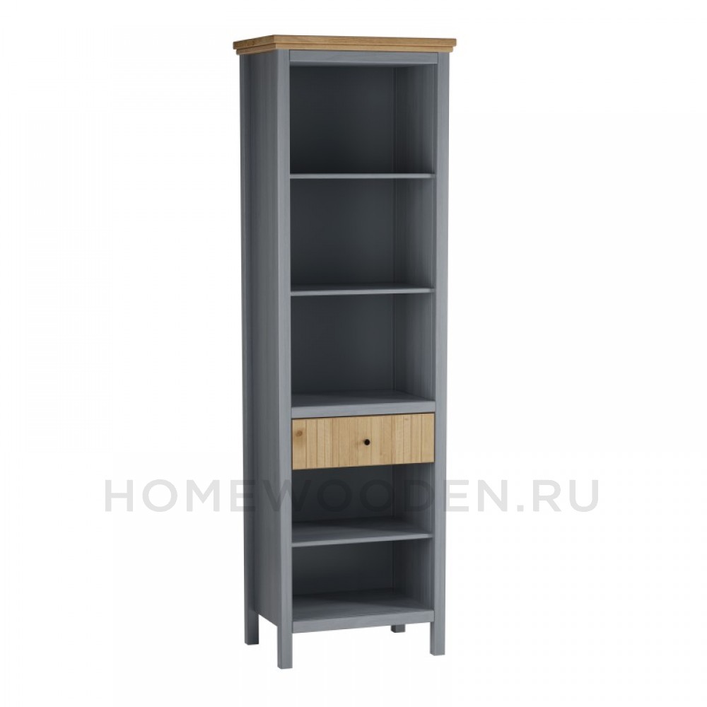 Стеллаж Сканди с ящиком серый 7046/антик