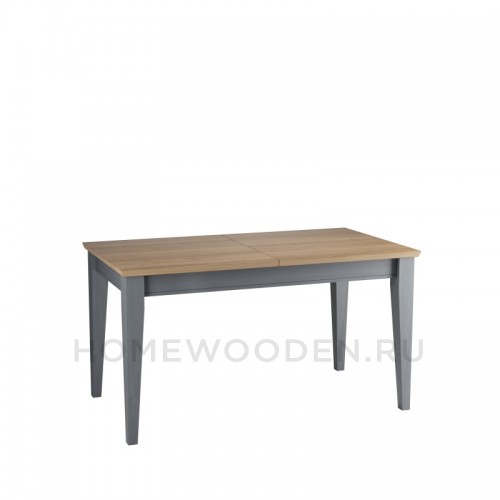 СТОЛ ОБЕДЕННЫЙ ФОРЕСТ/СКАНДИ 140Х77 СО ВСТАВКОЙ СЕРЫЙ 7046/АНТИК