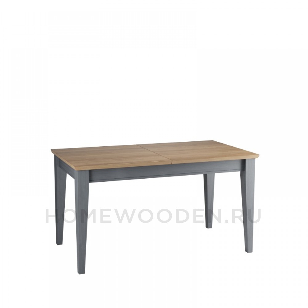 СТОЛ ОБЕДЕННЫЙ ФОРЕСТ/СКАНДИ 140Х77 СО ВСТАВКОЙ СЕРЫЙ 7046/АНТИК