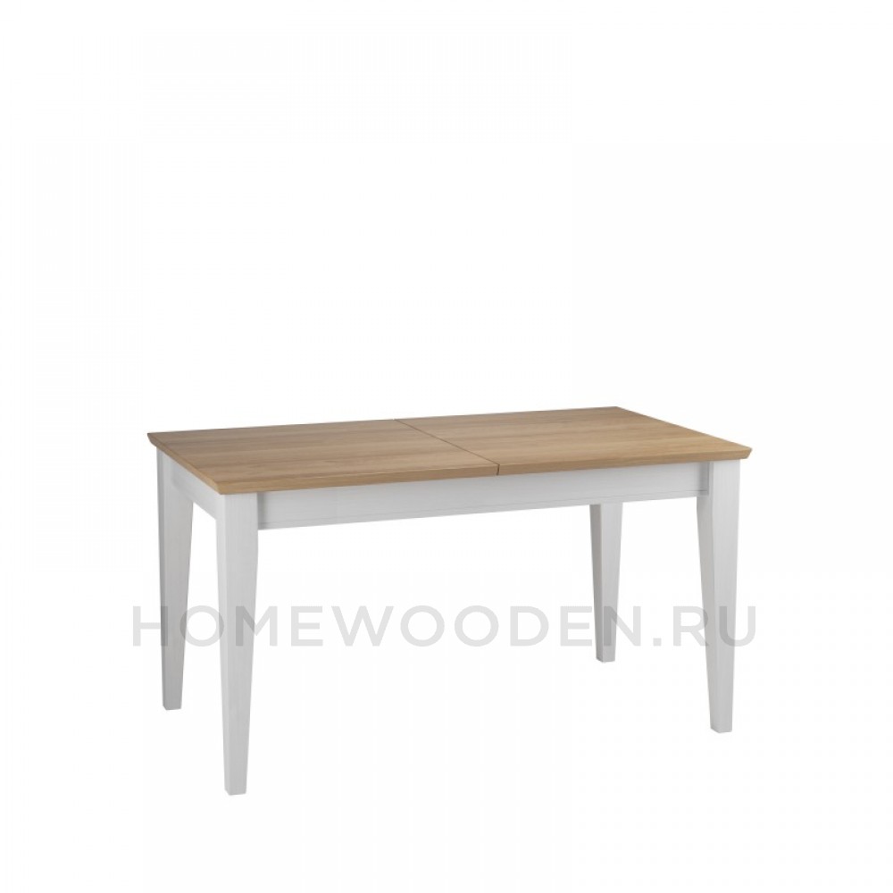 СТОЛ ОБЕДЕННЫЙ ФОРЕСТ/СКАНДИ 140Х77 СО ВСТАВКОЙ БЕЛЫЙ ВОСК/АНТИК