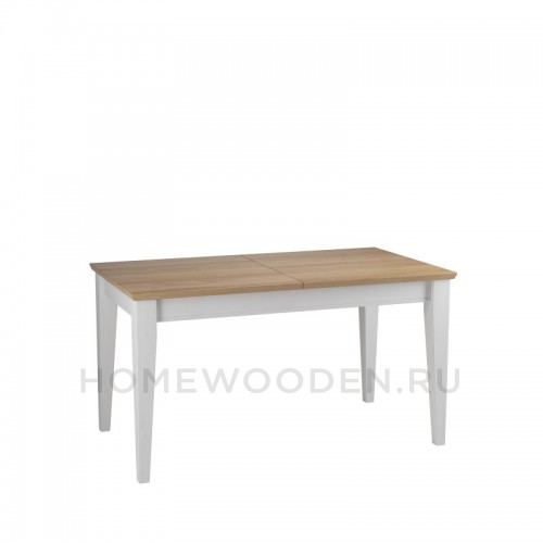 СТОЛ ОБЕДЕННЫЙ ФОРЕСТ/СКАНДИ 140Х77 СО ВСТАВКОЙ БЕЛЫЙ ВОСК/АНТИК