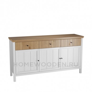 Тумба Сканди 3 глухие двери и 3 ящика белый/антик