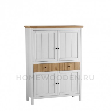 Тумба Сканди 4 глухие двери и 2 ящика белый/антик