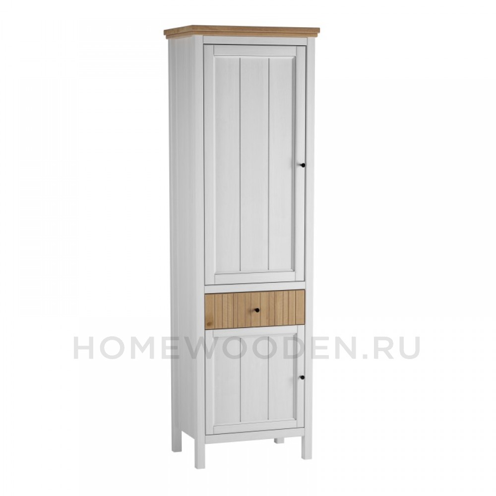ШКАФ ДЛЯ ПОСУДЫ СКАНДИ 2 ГЛУХИЕ ДВЕРИ И ЯЩИК БЕЛЫЙ/АНТИК