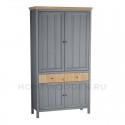 ШКАФ ДЛЯ ПОСУДЫ СКАНДИ 4 ГЛУХИЕ ДВЕРИ И ЯЩИКИ СЕРЫЙ 7046/АНТИК