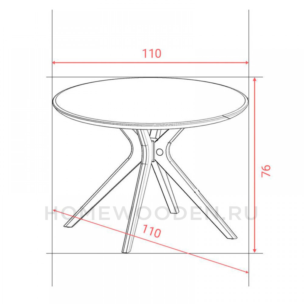 Стол обеденный Оксфорд 110х110