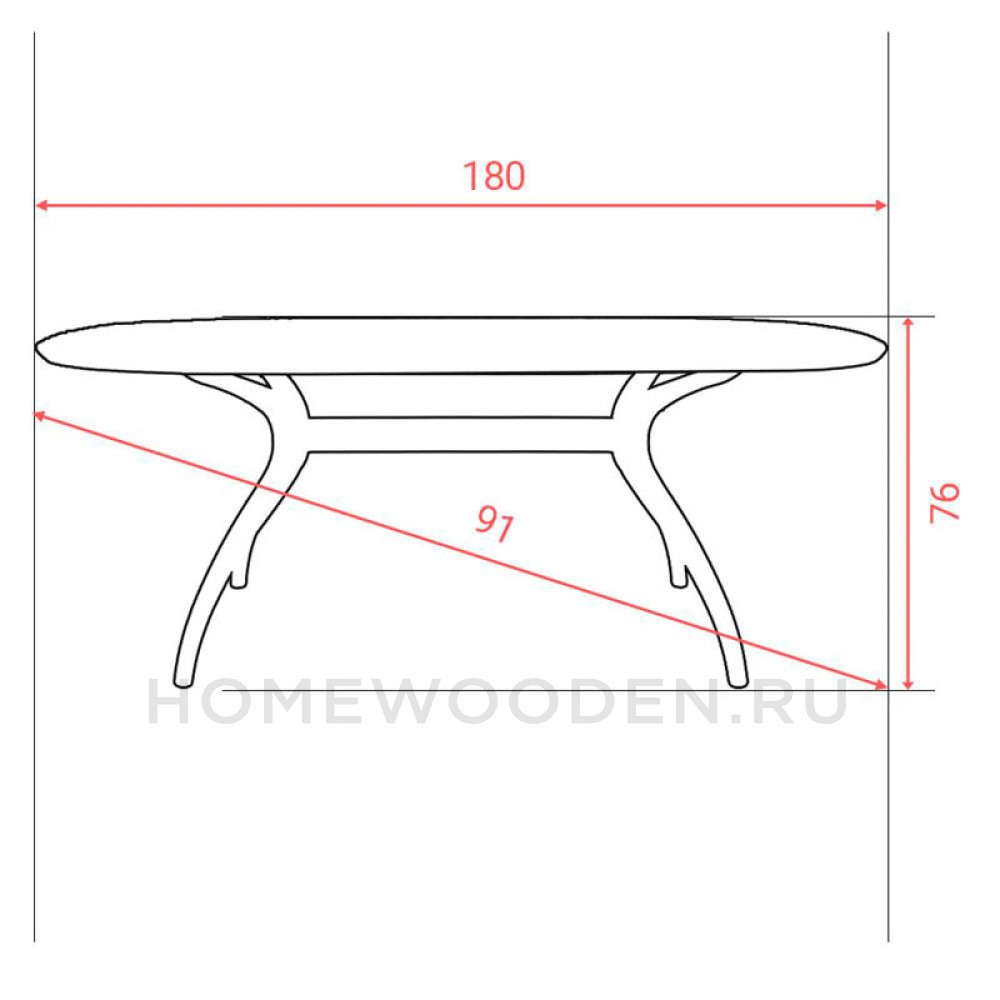 Стол обеденный Архар овальный 180х91