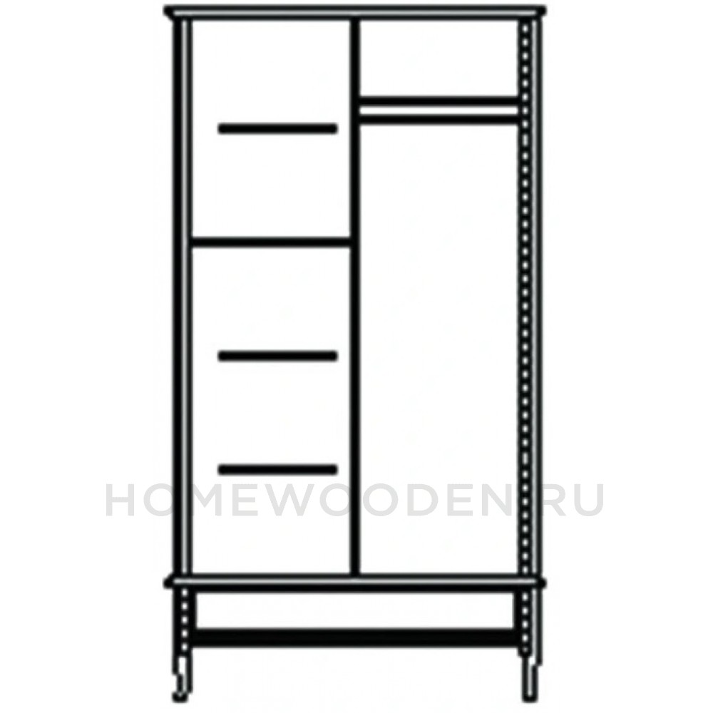 Шкаф распашной Лаура ММ-267-01/02Б-1