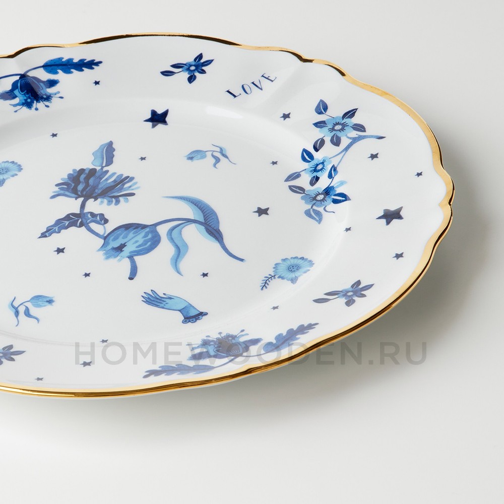 Блюдо круглое BLUE FLORAL 32,5 см BITOSSI HOME
