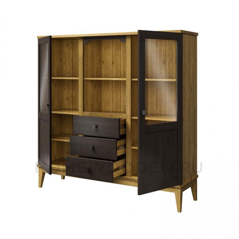 Шкаф для посуды Бон Вояж 203-150 (ФК) из массива сосны