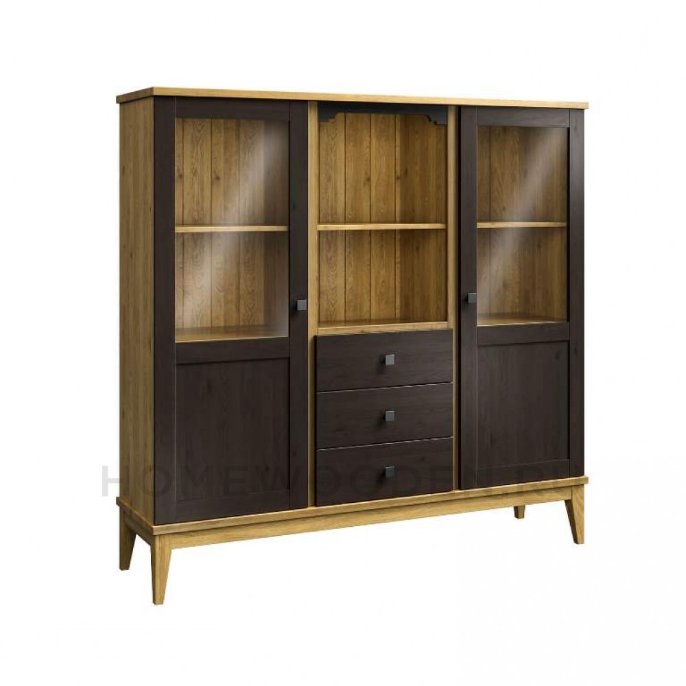 Шкаф для посуды Бон Вояж 203-150 (ФК) из массива сосны