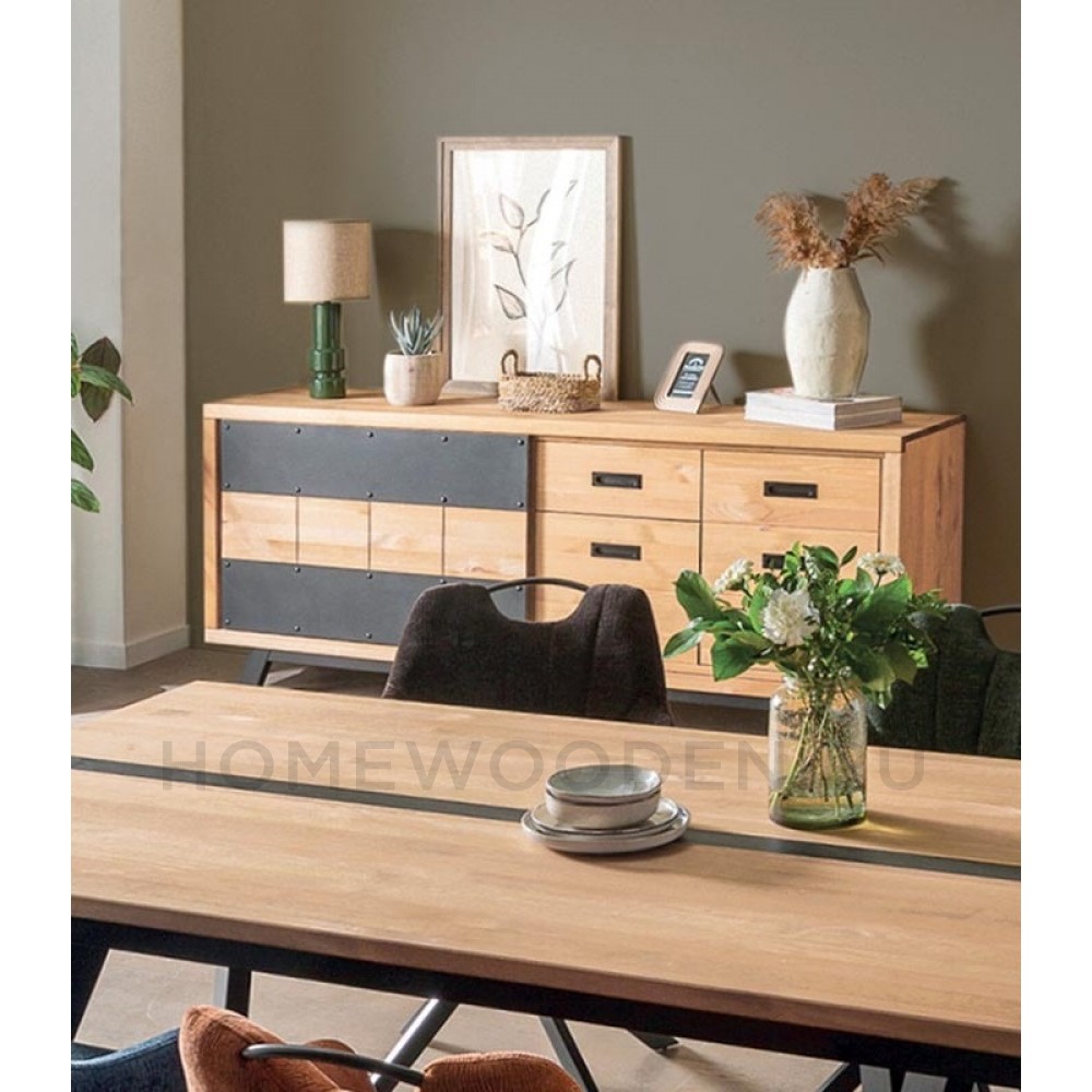 ТУМБА ОНИКС 121-200 1 СДВИЖНАЯ ДВЕРЬ, 2 ГЛУХИЕ ДВЕРИ И ВЫДВИЖНОЙ ЯЩИК БЕЙЦ/МАСЛО