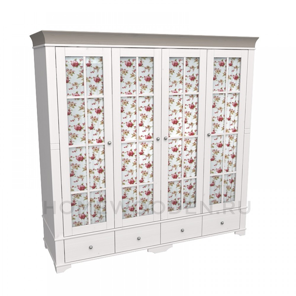 Шкаф Бейли 4-х створчатый со стеклом