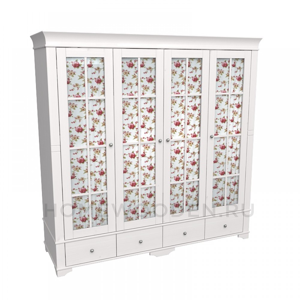 Шкаф Бейли 4-х створчатый со стеклом