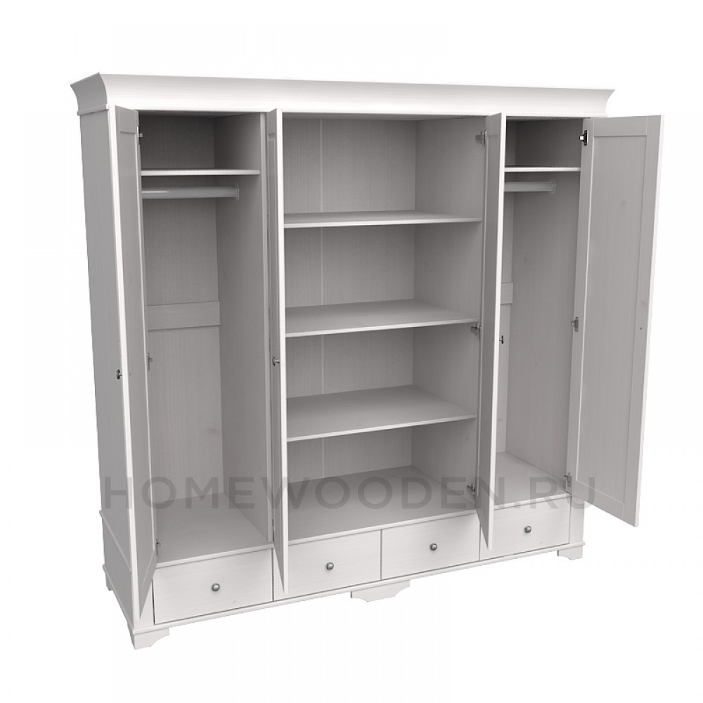 Шкаф Бейли 4-х створчатый с глухими дверями