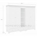 Шкаф Бейли 5-х створчатый с 4 стеклянными дверями и полками