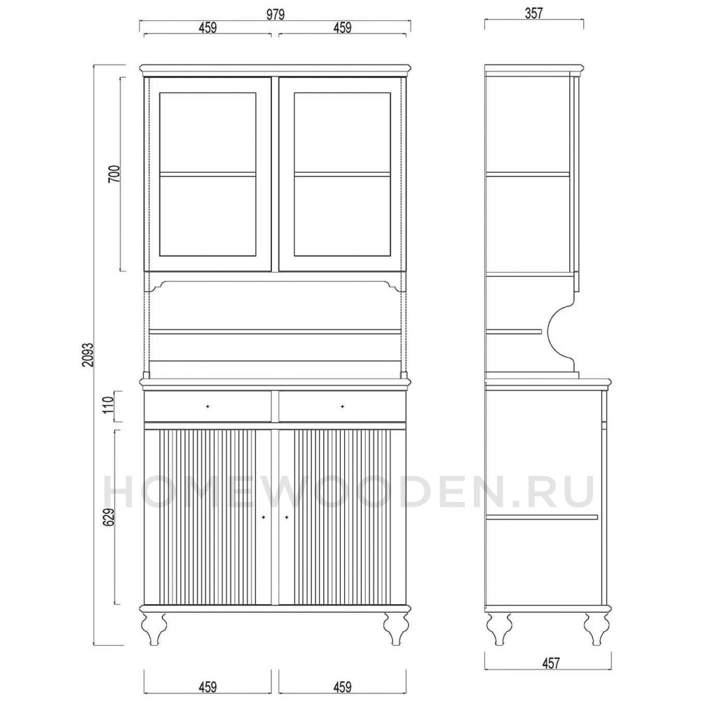 Буфет Рандеву 222 из массива сосны