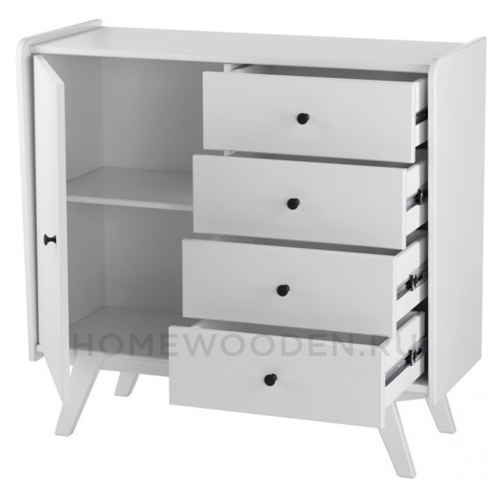 ТУМБА ВИНТАЖ 1 ДВЕРЬ 4 ЯЩИКА