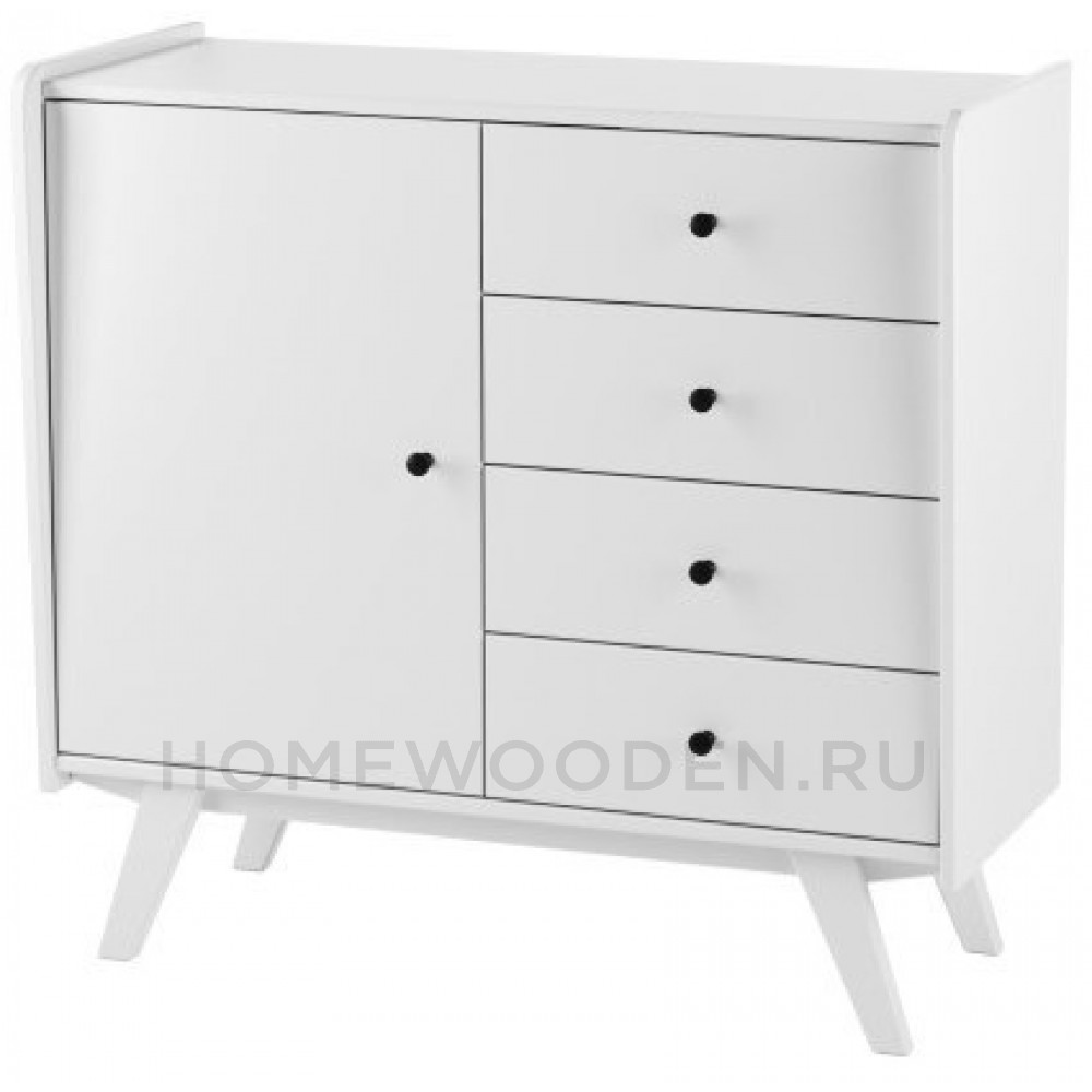 ТУМБА ВИНТАЖ 1 ДВЕРЬ 4 ЯЩИКА