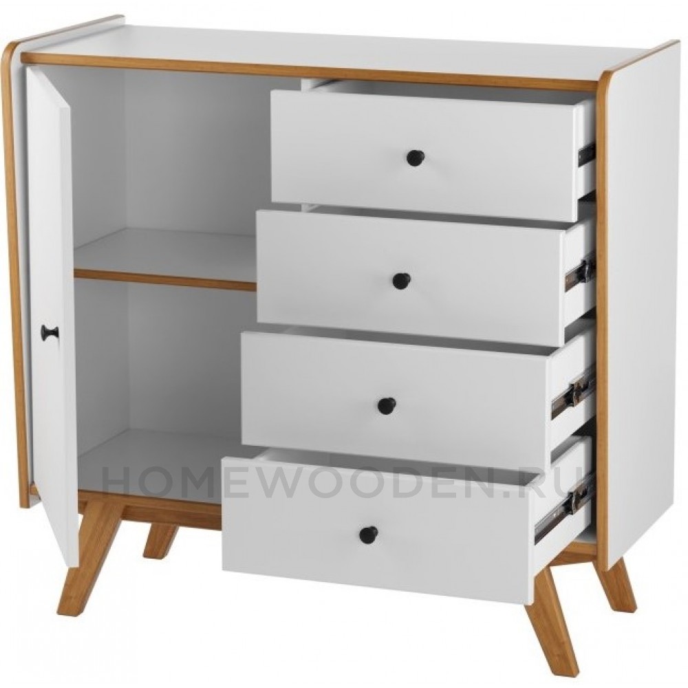 ТУМБА ВИНТАЖ 1 ДВЕРЬ 4 ЯЩИКА