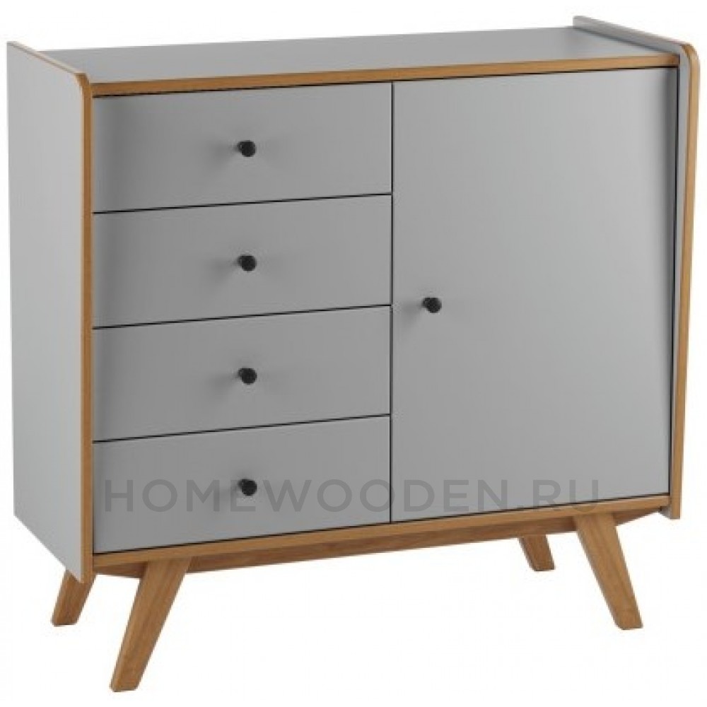 ТУМБА ВИНТАЖ 1 ДВЕРЬ 4 ЯЩИКА