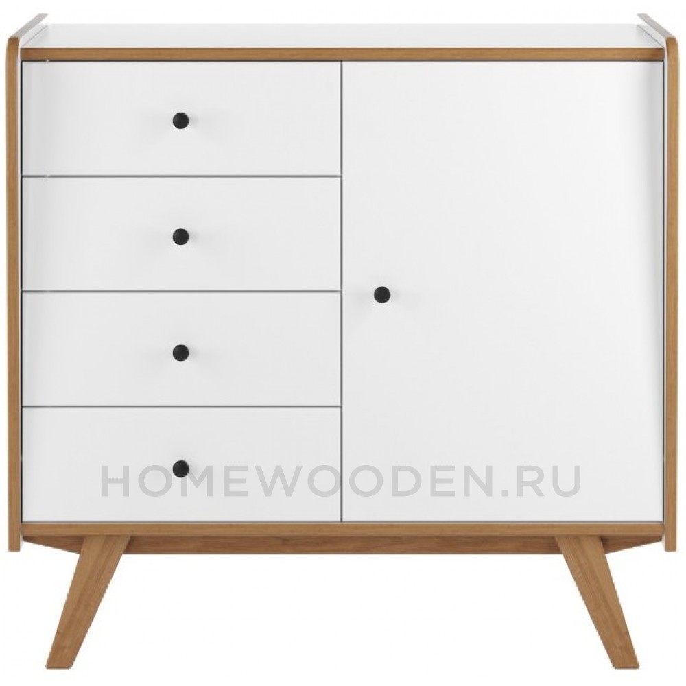 ТУМБА ВИНТАЖ 1 ДВЕРЬ 4 ЯЩИКА