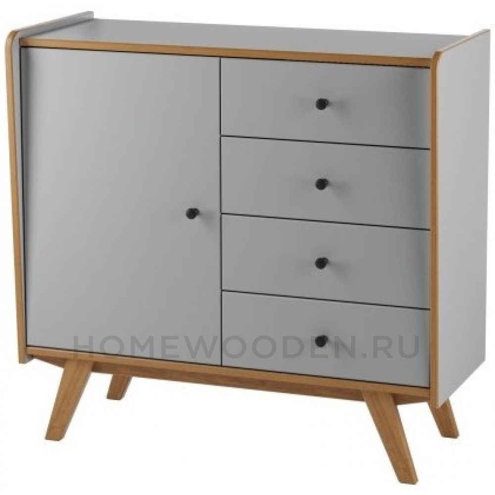 ТУМБА ВИНТАЖ 1 ДВЕРЬ 4 ЯЩИКА