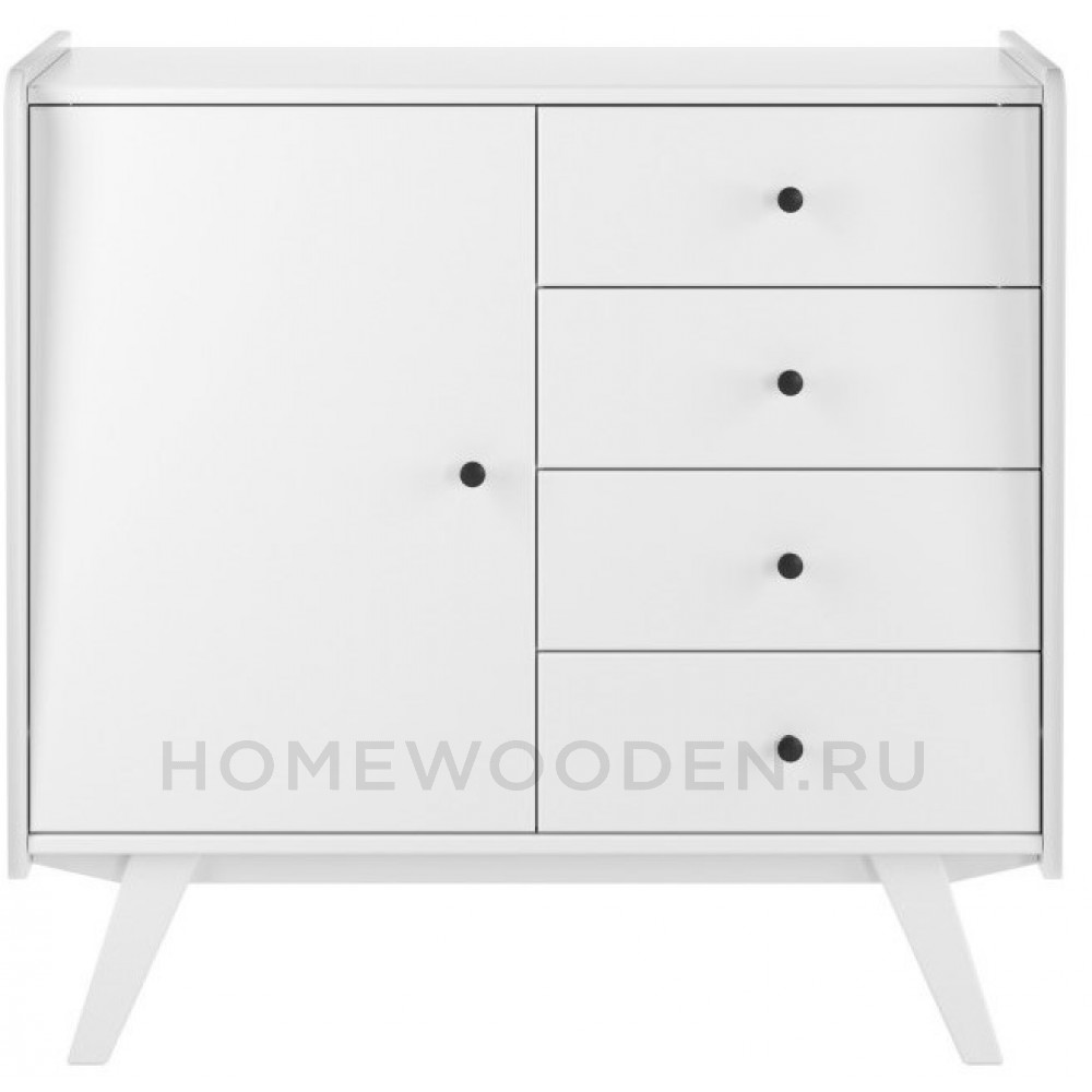 ТУМБА ВИНТАЖ 1 ДВЕРЬ 4 ЯЩИКА