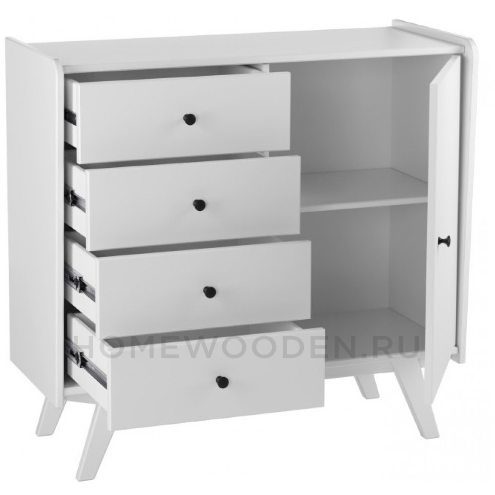 ТУМБА ВИНТАЖ 1 ДВЕРЬ 4 ЯЩИКА