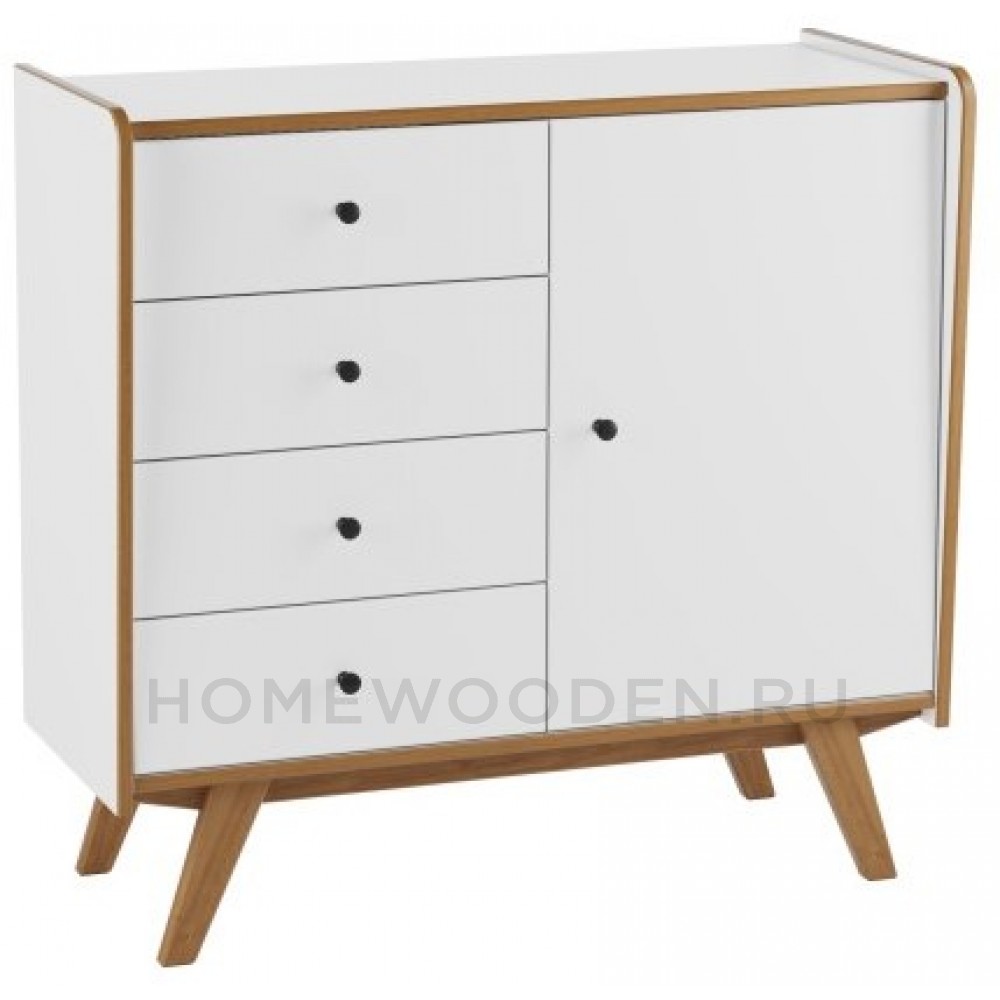 ТУМБА ВИНТАЖ 1 ДВЕРЬ 4 ЯЩИКА