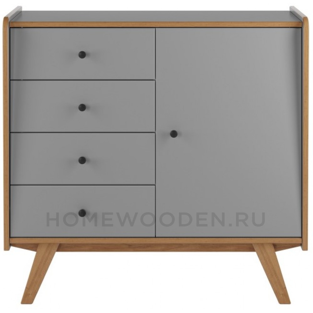 ТУМБА ВИНТАЖ 1 ДВЕРЬ 4 ЯЩИКА