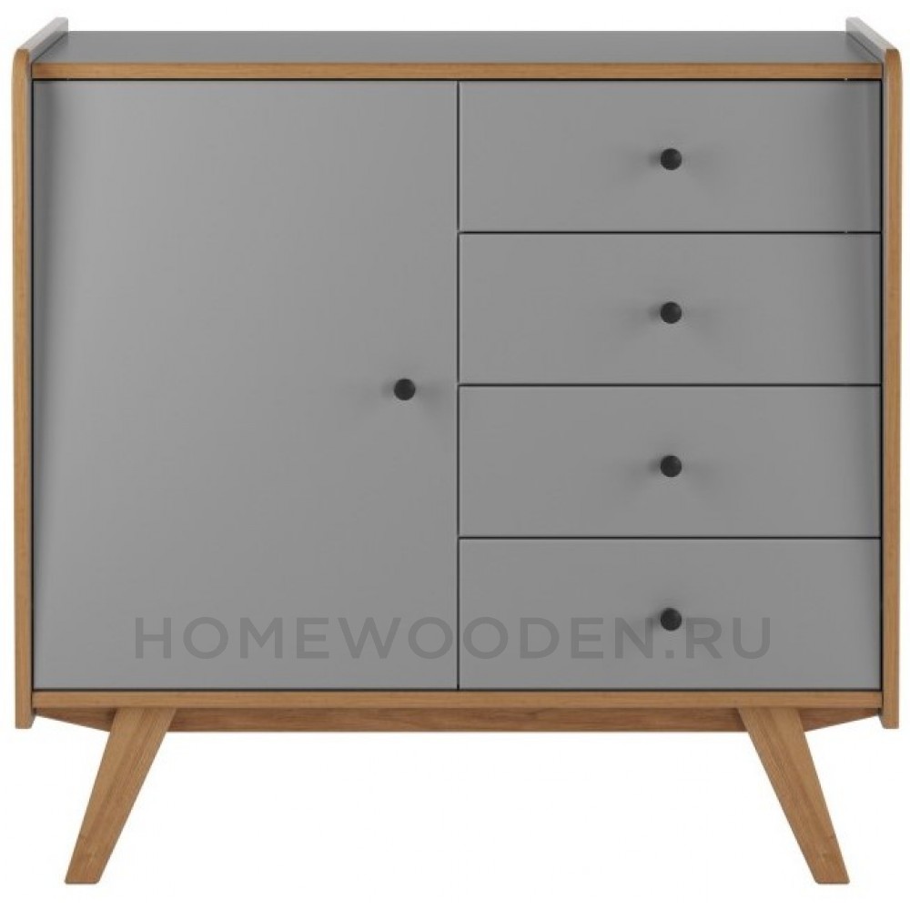 ТУМБА ВИНТАЖ 1 ДВЕРЬ 4 ЯЩИКА