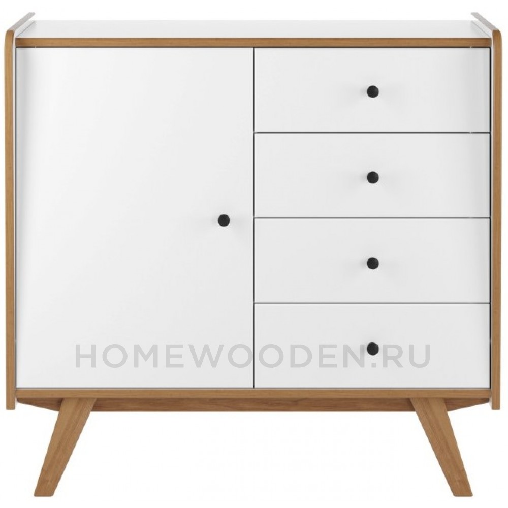 ТУМБА ВИНТАЖ 1 ДВЕРЬ 4 ЯЩИКА