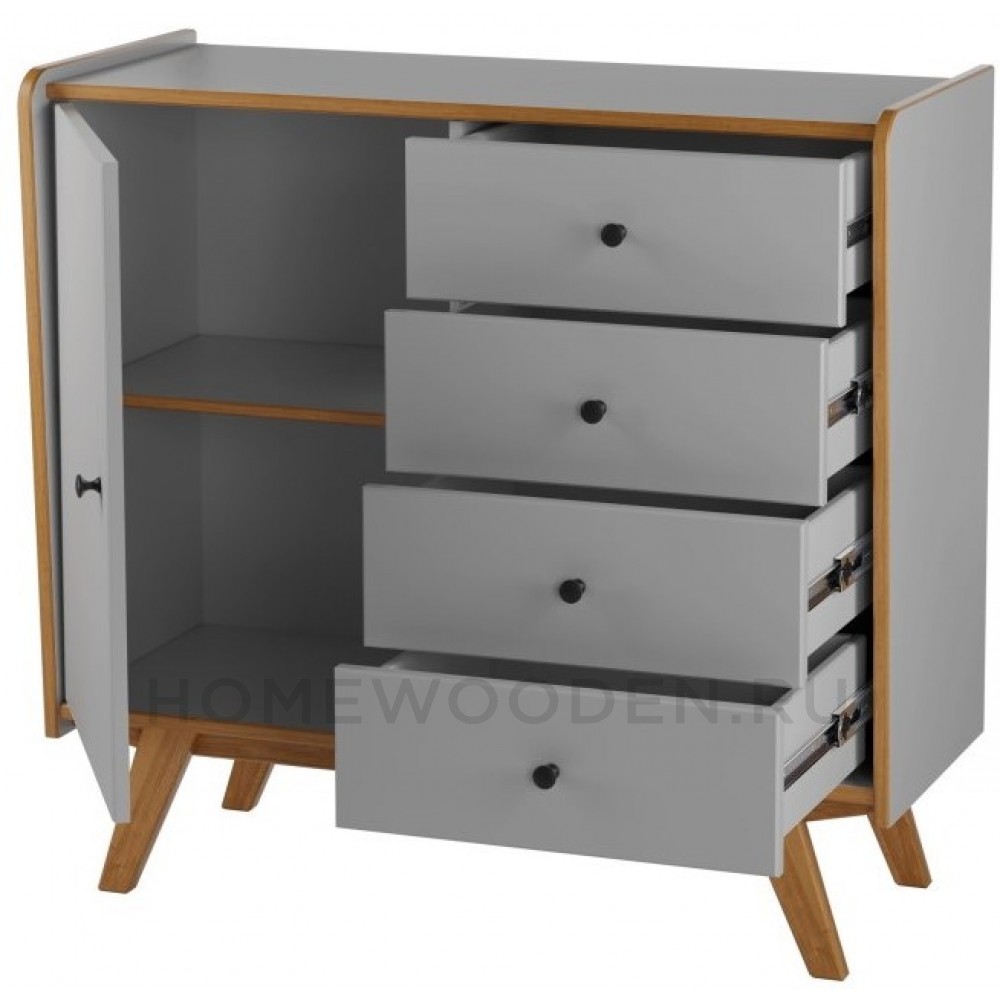 ТУМБА ВИНТАЖ 1 ДВЕРЬ 4 ЯЩИКА