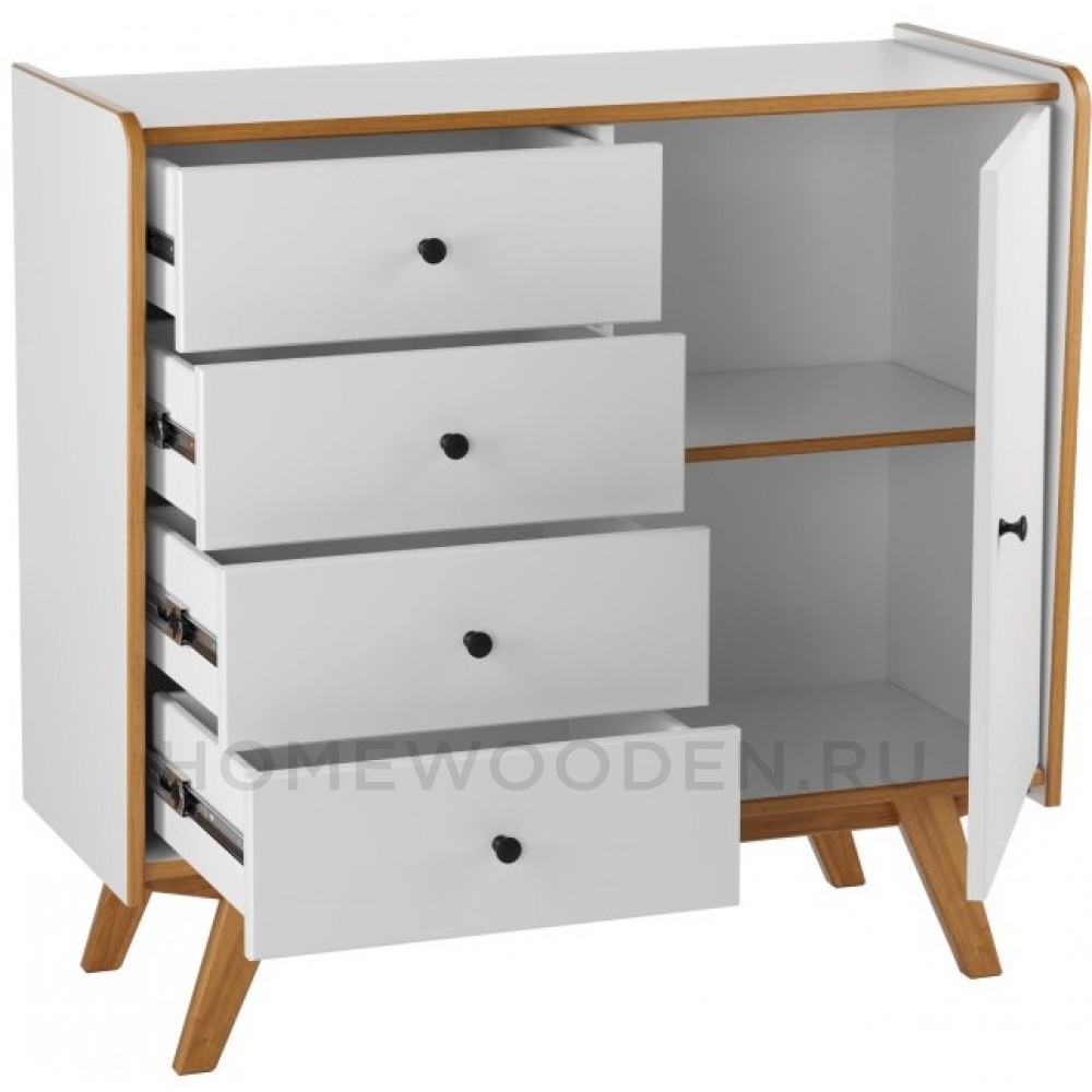 ТУМБА ВИНТАЖ 1 ДВЕРЬ 4 ЯЩИКА