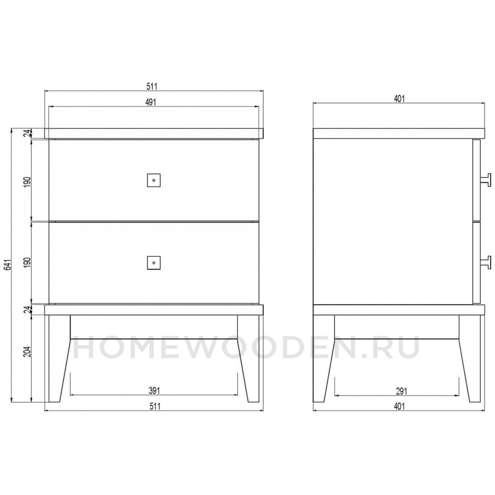 Тумба прикроватная Бон Вояж 02 из массива сосны