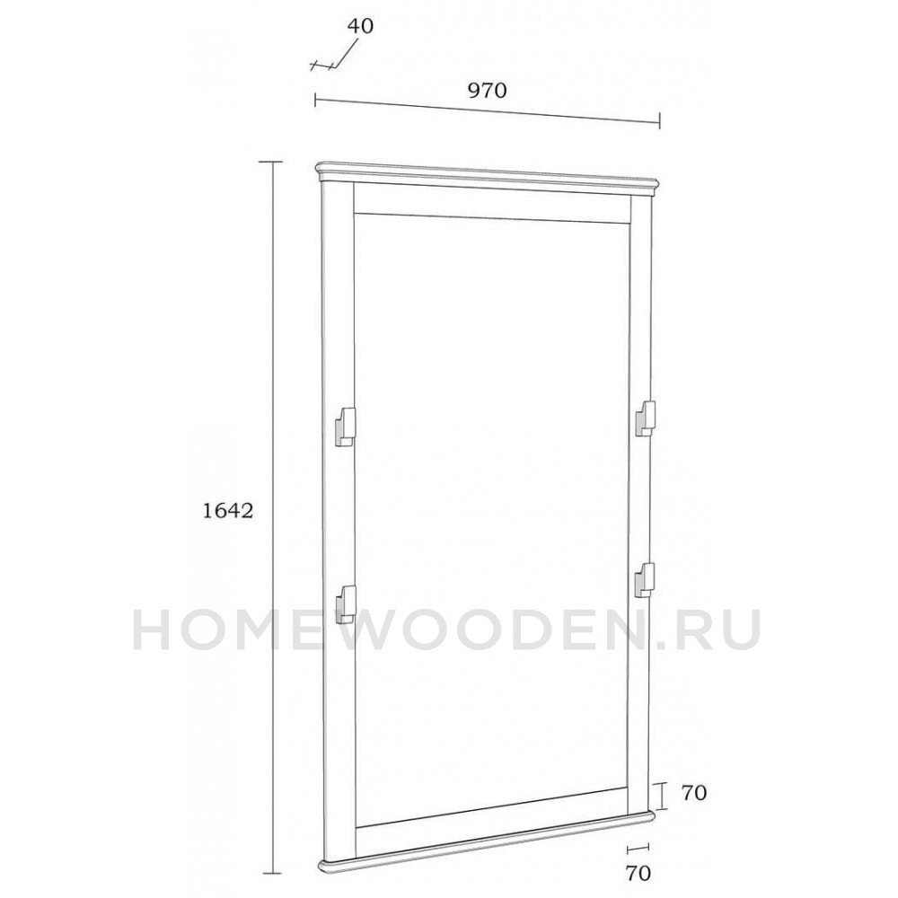 Зеркало Рандеву 002 размер 160х97 массив сосны