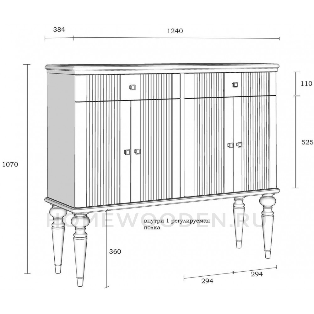 Тумба Рандеву 42 из массива сосны