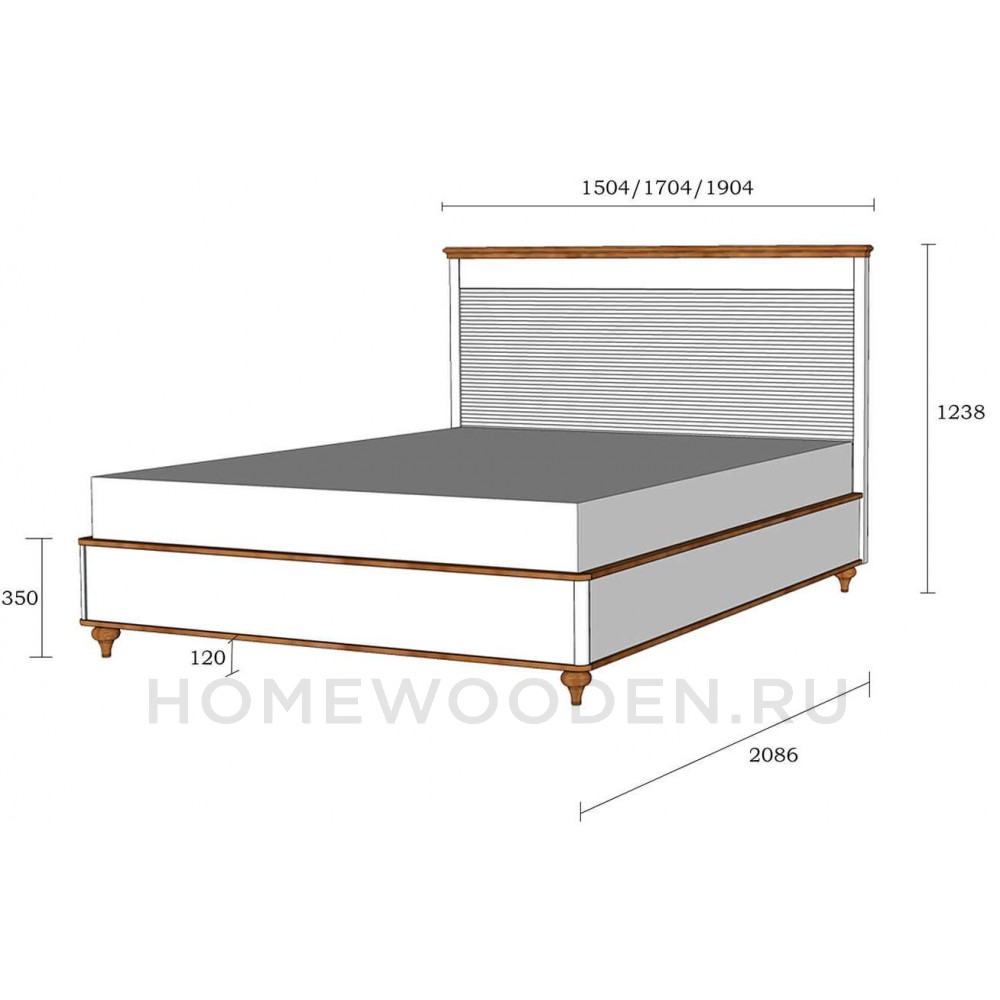 Кровать Рандеву из массива сосны