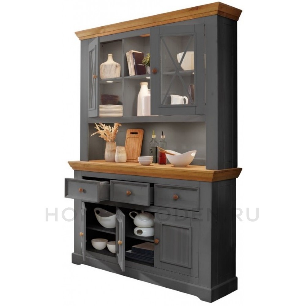 Буфет Форест большой серый 7012/бейц масло